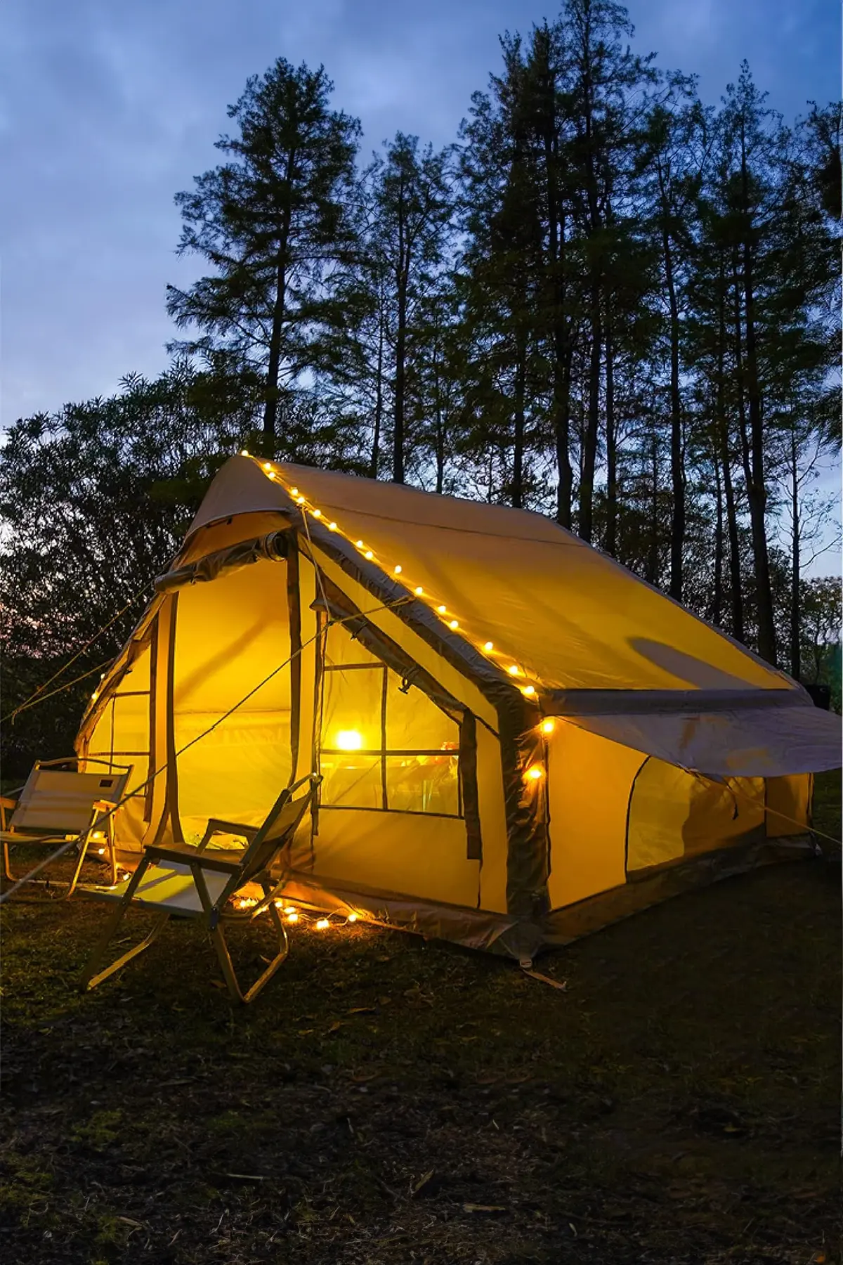 Campfit Şişme Çadır Tenteli Şişme Çadır – 300×210×190 cm 6m2 4-5 Kişilik Şişme Çadır Pompalı